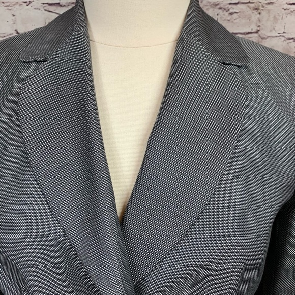 Ann Taylor Black Print Wool Silk Lined Blazer - Picture 2 of 14